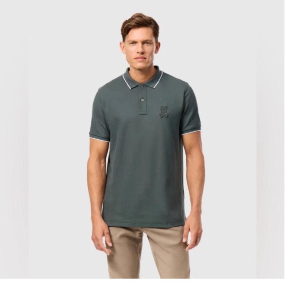 Psycho Bunny Forest Green Johnny Collar Polo Shirt